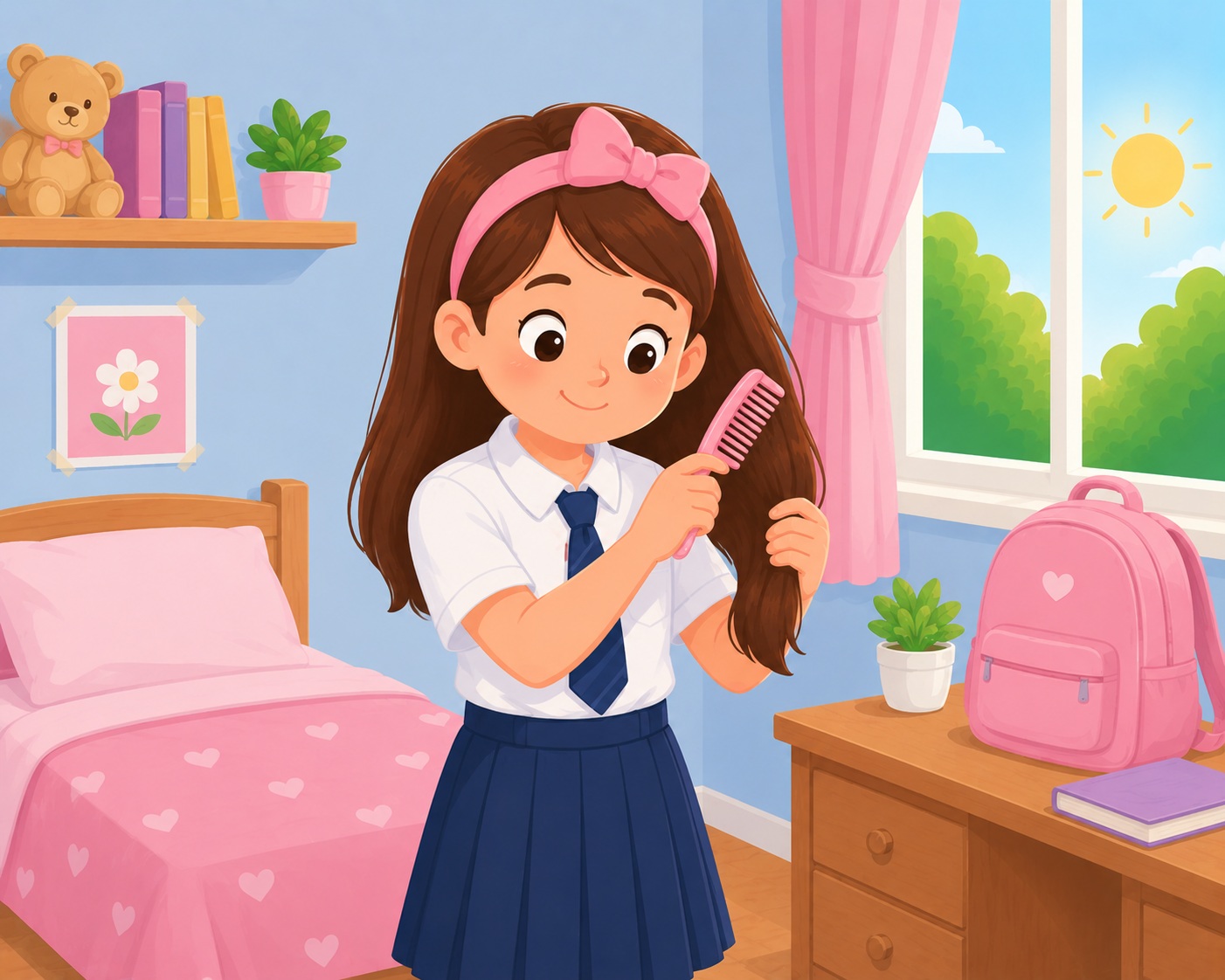 Combing hair